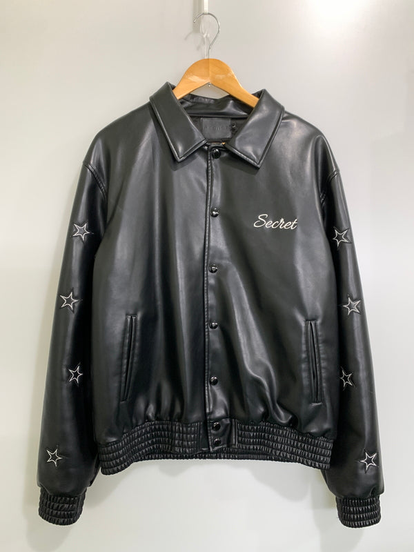 【中古品】【メンズ】 SECRET シークレット STAR JACKET スター ジャケット メンズ アウター 星柄刺繍 ラインストーンロゴ レザージャケット 142-261016-em-28-min サイズ：L カラー：ブラック 万代Net店