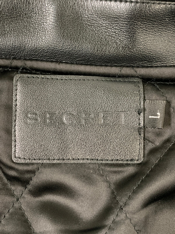 【中古品】【メンズ】 SECRET シークレット STAR JACKET スター ジャケット メンズ アウター 星柄刺繍 ラインストーンロゴ レザージャケット 142-261016-em-28-min サイズ：L カラー：ブラック 万代Net店