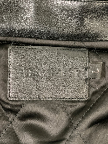 【中古品】【メンズ】 SECRET シークレット STAR JACKET スター ジャケット メンズ アウター 星柄刺繍 ラインストーンロゴ レザージャケット 142-261016-em-28-min サイズ：L カラー：ブラック 万代Net店