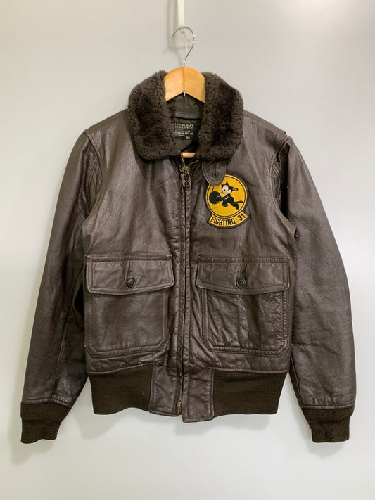 【中古品】【メンズ】 U.S.NAVY アメリカ海軍 70's G-1 FLIGHT JACKET MIL-J-7823D 70年代 G-1 フライトジャケット アウター 146-261020-yn-03-min サイズ：36 カラー：ブラウン 万代Net店