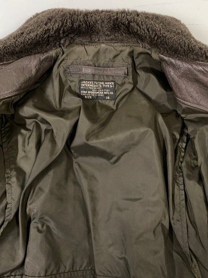 【中古品】【メンズ】 U.S.NAVY アメリカ海軍 70's G-1 FLIGHT JACKET MIL-J-7823D 70年代 G-1 フライトジャケット アウター 146-261020-yn-03-min サイズ：36 カラー：ブラウン 万代Net店