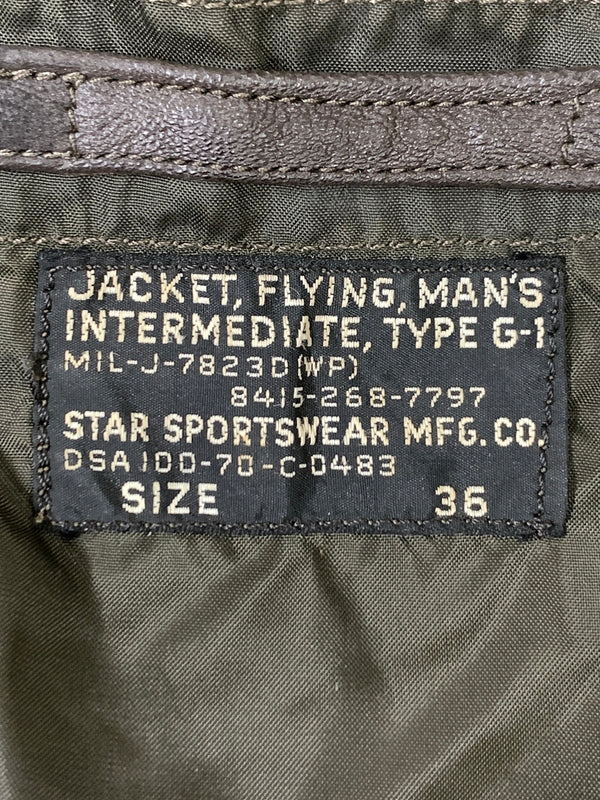 【中古品】【メンズ】 U.S.NAVY アメリカ海軍 70's G-1 FLIGHT JACKET MIL-J-7823D 70年代 G-1 フライトジャケット アウター 146-261020-yn-03-min サイズ：36 カラー：ブラウン 万代Net店