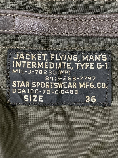 【中古品】【メンズ】 U.S.NAVY アメリカ海軍 70's G-1 FLIGHT JACKET MIL-J-7823D 70年代 G-1 フライトジャケット アウター 146-261020-yn-03-min サイズ：36 カラー：ブラウン 万代Net店