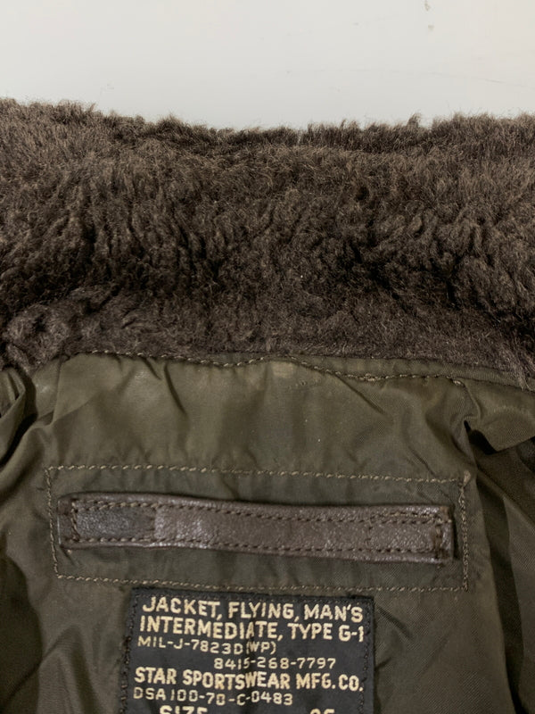 【中古品】【メンズ】 U.S.NAVY アメリカ海軍 70's G-1 FLIGHT JACKET MIL-J-7823D 70年代 G-1 フライトジャケット アウター 146-261020-yn-03-min サイズ：36 カラー：ブラウン 万代Net店