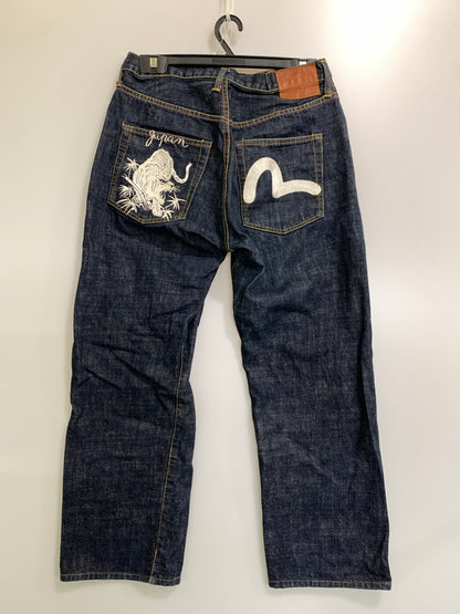 【中古品】【メンズ】 EVISU エヴィス DENIM PANTS LOT2001 デニムパンツ メンズ ストレート ジーンズ ボトムス ジーパン 刺繍 156-261020-em-14-min サイズ：34×35 カラー：インディゴ 万代Net店