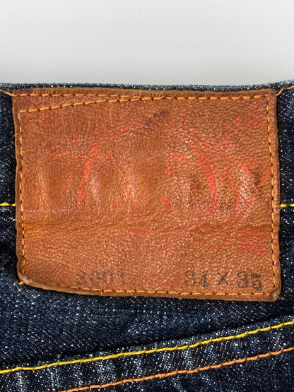 【中古品】【メンズ】 EVISU エヴィス DENIM PANTS LOT2001 デニムパンツ メンズ ストレート ジーンズ ボトムス ジーパン 刺繍 156-261020-em-14-min サイズ：34×35 カラー：インディゴ 万代Net店