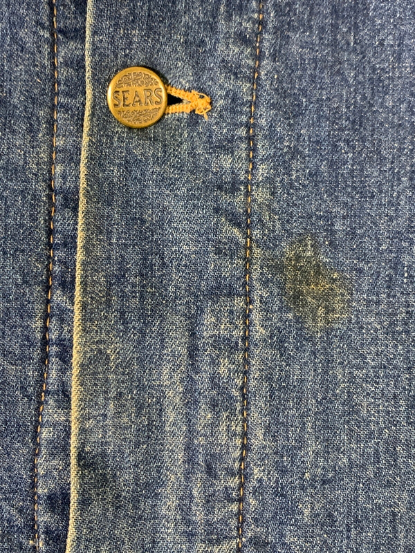 【中古品】【メンズ】 SEARS シアーズ 70S USA製 DENIM COVERALL 70年代 アメリカ製 デニム カバーオール メンズ アウター ジャケット 146-261016-em-40-min サイズ：LARGE 42-44 カラー：インディゴ 万代Net店