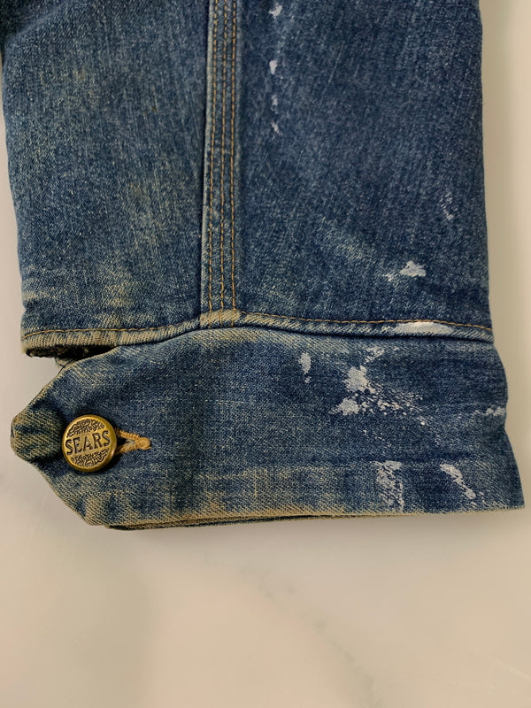 【中古品】【メンズ】 SEARS シアーズ 70S USA製 DENIM COVERALL 70年代 アメリカ製 デニム カバーオール メンズ アウター ジャケット 146-261016-em-40-min サイズ：LARGE 42-44 カラー：インディゴ 万代Net店