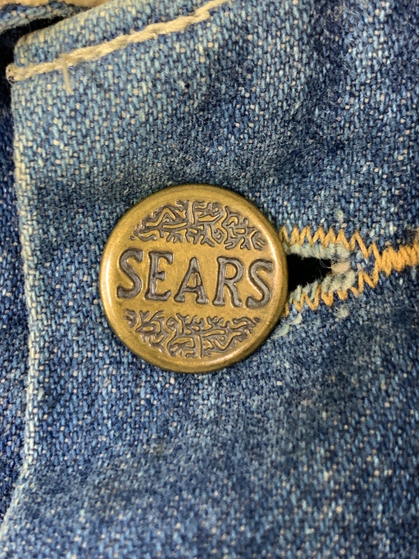 【中古品】【メンズ】 SEARS シアーズ 70S USA製 DENIM COVERALL 70年代 アメリカ製 デニム カバーオール メンズ アウター ジャケット 146-261016-em-40-min サイズ：LARGE 42-44 カラー：インディゴ 万代Net店