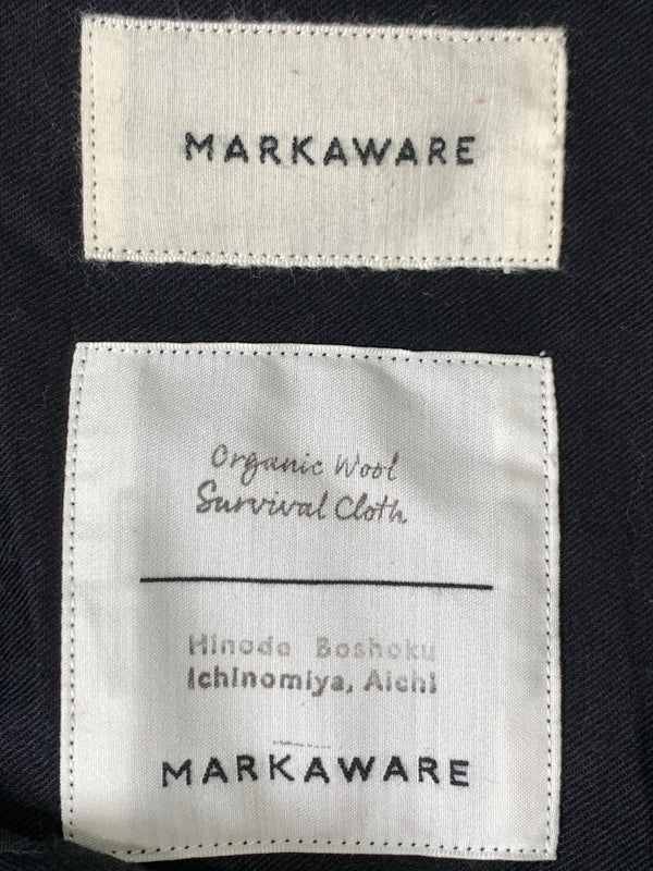【中古品】【メンズ】 MARKAWARE マーカウェア WIDE TROUSERS ワイド トラウザーズ メンズ ボトムス パンツ プリーツ 151-261016-em-46-min サイズ：1 カラー：ブラック 万代Net店