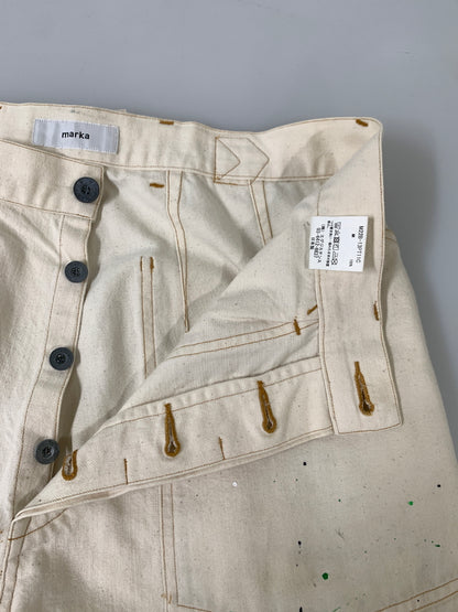 【中古品】【メンズ】 MARKA マーカ 22SS M-35 PAINTED 10oz ORGANIC COTTON DENIM M22B-13PT11C オーガニックコットン デニム メンズ ボトムス パンツ ジーンズ 151-261016-em-47-min サイズ：2 カラー：オフホワイト 万代Net店