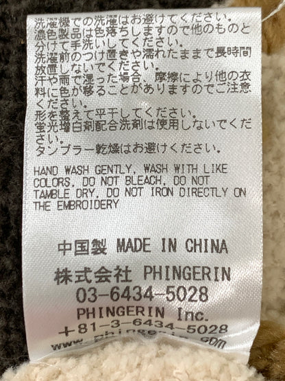 【中古品】【メンズ】 PHINGERIN フィンガリン PG1 POCKET CARDIGAN PD-252-KN-021 ポケット カーディガン メンズ 前開き ニット ポケット アウター 140-261020-em-08-min サイズ：L カラー：ブラウン/ベージュ 万代Net店