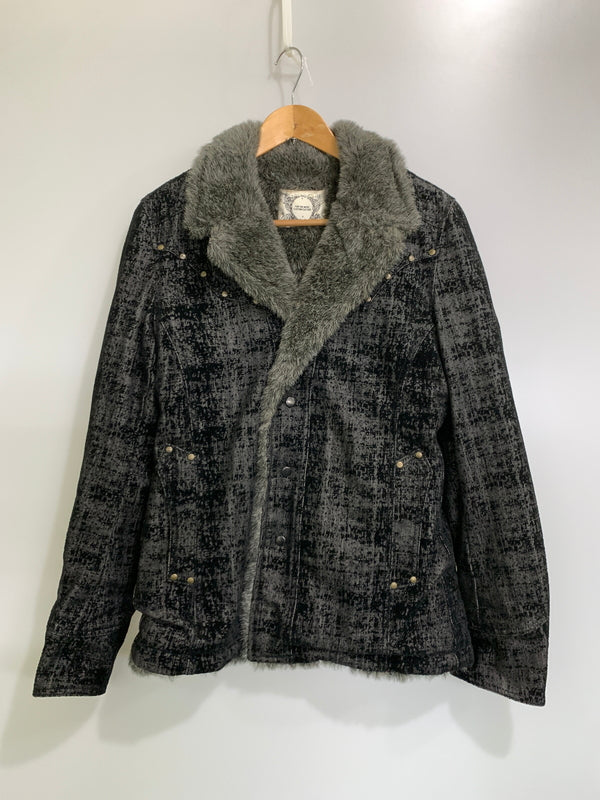 【中古品】【メンズ】 CUSTOM CULTURE カスタムカルチャー Y2K ARCHIVE FUR JACKET アーカイブ ファー ジャケット アウター 140-261020-yn-15-min サイズ：L カラー：ブラック 万代Net店