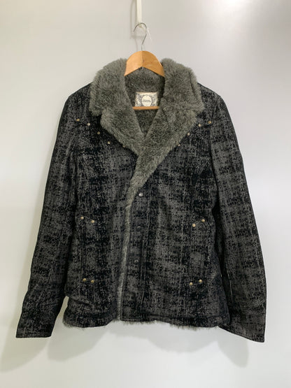 【中古品】【メンズ】 CUSTOM CULTURE カスタムカルチャー Y2K ARCHIVE FUR JACKET アーカイブ ファー ジャケット アウター 140-261020-yn-15-min サイズ：L カラー：ブラック 万代Net店