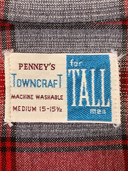 【現状渡し品】【メンズ】 TOWNCRAFT タウンクラフト 60-70S CHECKED SHIRT 60年代 70年代 チェックシャツ 長袖 メンズ トップス ヴィンテージ 146-261020-em-10-min サイズ：M 15-15 1/2 カラー：レッド系 万代Net店
