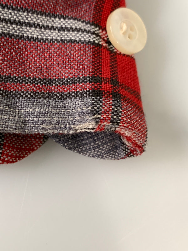 【現状渡し品】【メンズ】 TOWNCRAFT タウンクラフト 60-70S CHECKED SHIRT 60年代 70年代 チェックシャツ 長袖 メンズ トップス ヴィンテージ 146-261020-em-10-min サイズ：M 15-15 1/2 カラー：レッド系 万代Net店