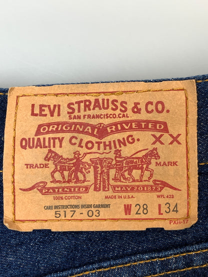 【中古品】【メンズ】 LEVI'S リーバイス 517 BOOTCUT FLARE DENIM PANTS ブーツカット フレア デニムパンツ ボトムス 157-261027-jt-29-min サイズ：W28 L34 カラー：ブルーインディゴ 万代Net店