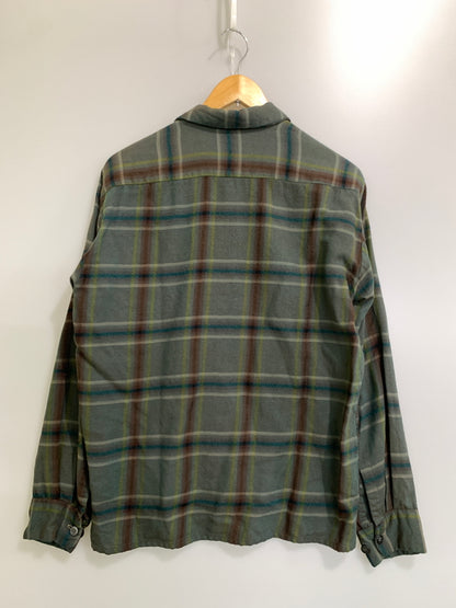【中古品】【メンズ】 LANEROSSI ラネロッシ BOARD SHIRT 推定60'S ボードシャツ メンズ 長袖シャツ 推定60年代 ヴィンテージ チェック柄 146-261020-em-04-min サイズ：M カラー：カーキグリーン系 万代Net店