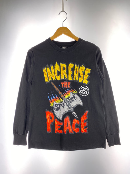 【中古品】【メンズ】 STUSSY ステューシー INCREASE THE PEACE LS TEE インクリース ザ ピース ロングスリーブ Tシャツ 142-261023-hu-28-min サイズ：S カラー：ブラック 万代Net店