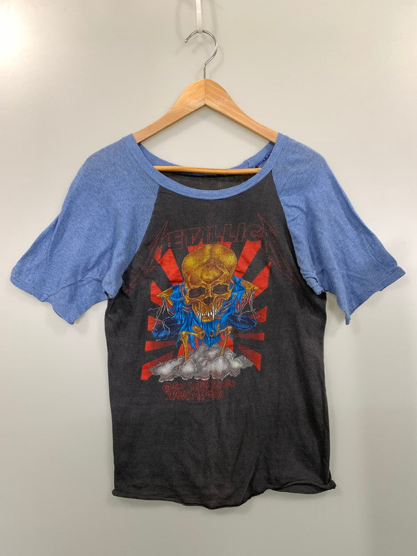 【現状渡し品】【メンズ】 METALLICA メタリカ 80年代 PUSHEAD RAGLAN TEE プッシュヘッド ラグラン Tシャツ トップス 146-261027-jt-41-min サイズ：サイズ不明 下記参照 カラー：グレー/ライトブルー 万代Net店