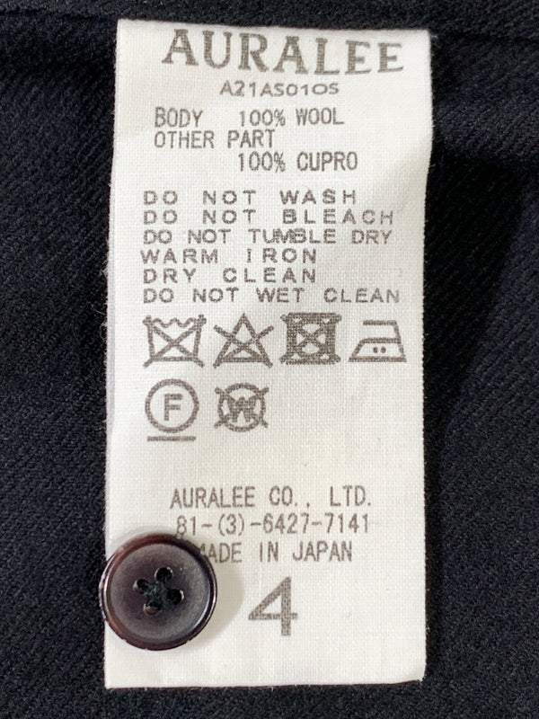 【中古品】【メンズ】 AURALEE オーラリー SUPER LIGHT WOOL SHIRTS A21AS01OS スーパーライトウールシャツ 長袖シャツ トップス 140-261020-yn-04-min サイズ：4 カラー：ブラック 万代Net店