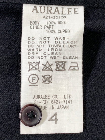 【中古品】【メンズ】 AURALEE オーラリー SUPER LIGHT WOOL SHIRTS A21AS01OS スーパーライトウールシャツ 長袖シャツ トップス 140-261020-yn-04-min サイズ：4 カラー：ブラック 万代Net店