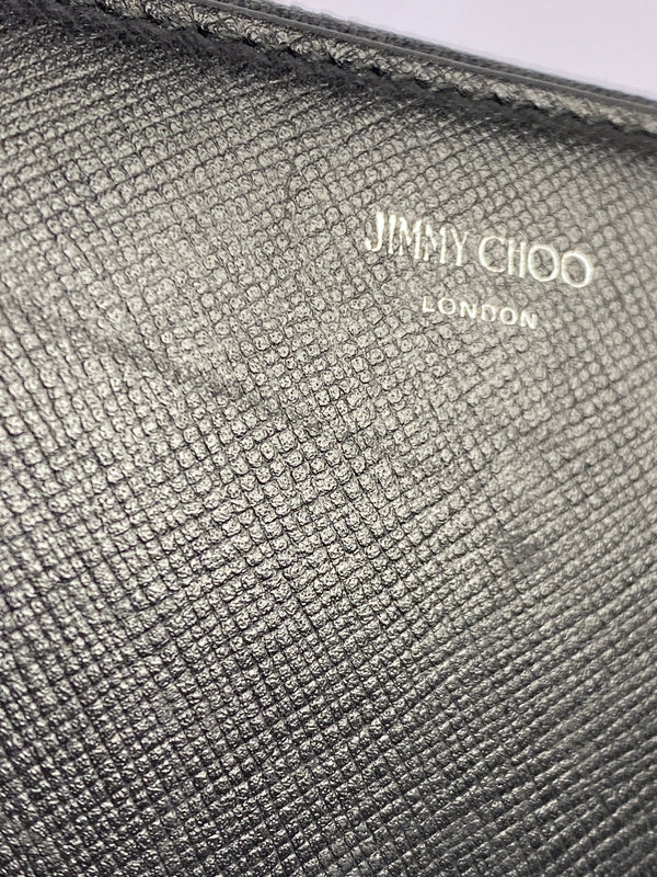 【中古品】【レディース】 JIMMY CHOO ジミーチュウ ラウンドファスナー 財布 長財布 181-261027-jt-02-min カラー：ブラック 万代Net店