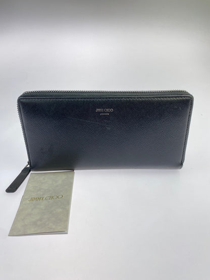 【中古品】【レディース】 JIMMY CHOO ジミーチュウ ラウンドファスナー 財布 長財布 181-261027-jt-02-min カラー：ブラック 万代Net店