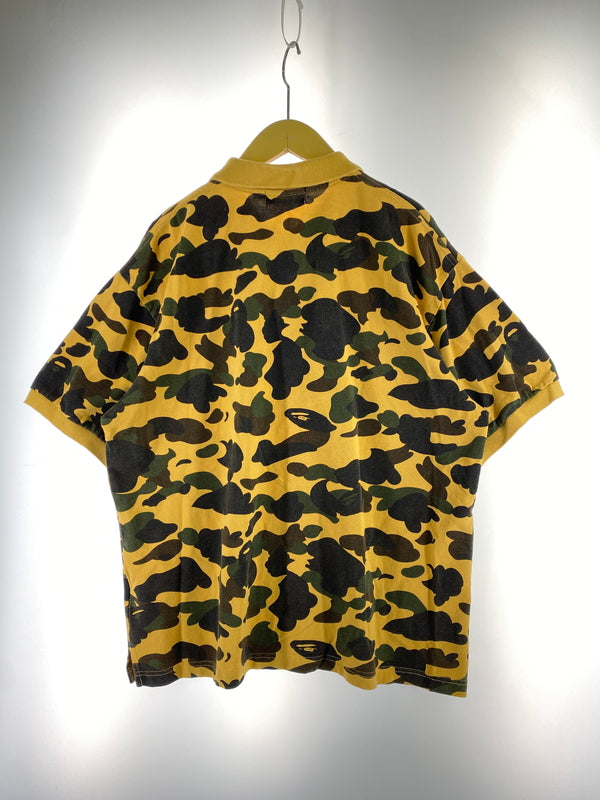【中古品】【メンズ】 A BATHING APE アベイシングエイプ 1ST CAMO ONE POINT RELAXED FIT POLO 1ST カモ ワンポイント リラックス フィット ポロ 001POJ301004M ポロシャツ 半袖 142-261023-hu-29-min サイズ：L カラー：マスタード系（カモ） 万代Net店