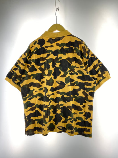 【中古品】【メンズ】 A BATHING APE アベイシングエイプ 1ST CAMO ONE POINT RELAXED FIT POLO 1ST カモ ワンポイント リラックス フィット ポロ 001POJ301004M ポロシャツ 半袖 142-261023-hu-29-min サイズ：L カラー：マスタード系（カモ） 万代Net店