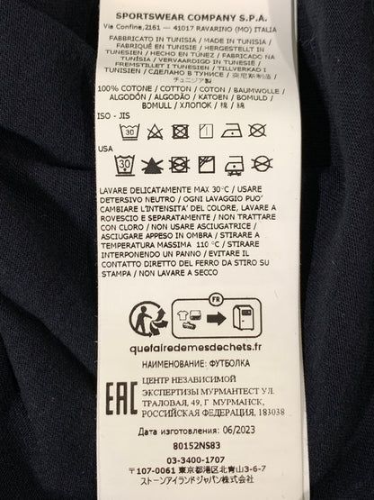 【中古品】【メンズ】 STONE ISLAND ストーンアイランド INSTITUTIONAL STAMP ONE BADGE PRINT TEE 80152NS83 インスティテューショナル スタンプ ワン バッジ 半袖 プリント Tシャツ 141-261020-em-06-min サイズ：L カラー：ブラック 万代Net店