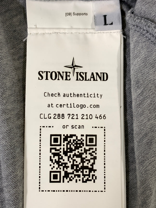 【中古品】【メンズ】 STONE ISLAND ストーンアイランド STITCHES TWO TEE 781521579 ステッチーズ ツー 半袖Tシャツ メンズ トップス クルーネック 刺繍 141-261020-em-05-min サイズ：L カラー：グレー 万代Net店