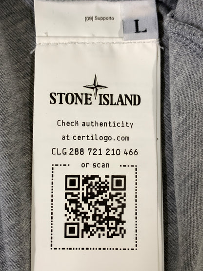【中古品】【メンズ】 STONE ISLAND ストーンアイランド STITCHES TWO TEE 781521579 ステッチーズ ツー 半袖Tシャツ メンズ トップス クルーネック 刺繍 141-261020-em-05-min サイズ：L カラー：グレー 万代Net店