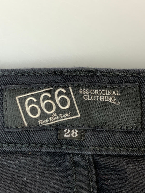 【中古品】【メンズ】 666 ロクロクロク コットンスキニーパンツ ボトムス 156-261027-jt-26-min サイズ：28 カラー：ブラック 万代Net店