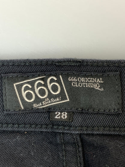 【中古品】【メンズ】 666 ロクロクロク コットンスキニーパンツ ボトムス 156-261027-jt-26-min サイズ：28 カラー：ブラック 万代Net店