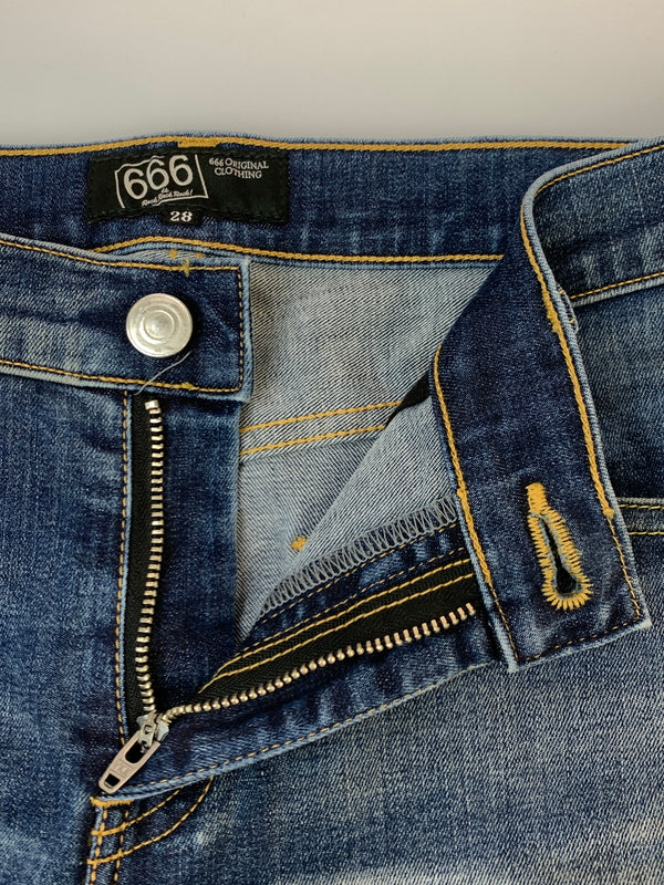 【中古品】【メンズ】 666 ロクロクロク スキニーデニム デニムパンツ ボトムス 156-261027-jt-27-min サイズ：28 カラー：インディゴ 万代Net店