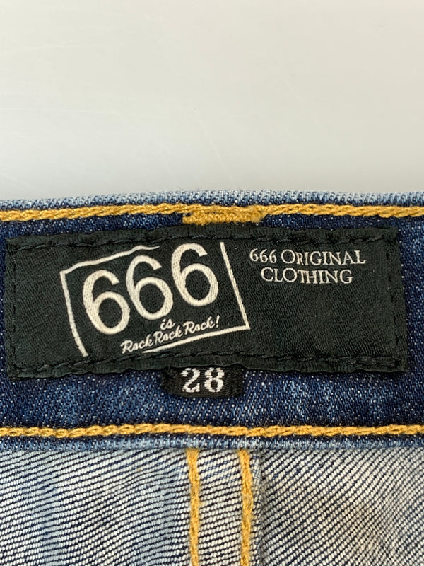 【中古品】【メンズ】 666 ロクロクロク スキニーデニム デニムパンツ ボトムス 156-261027-jt-27-min サイズ：28 カラー：インディゴ 万代Net店