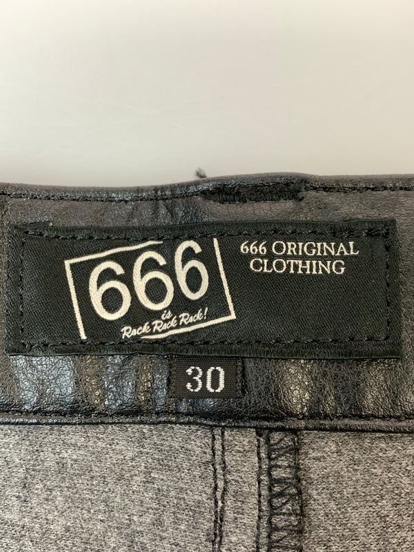【中古品】【メンズ】 666 ロクロクロク フェイクレザー スキニー パンツ ボトムス 156-261027-jt-28-min サイズ：30 カラー：ブラック 万代Net店