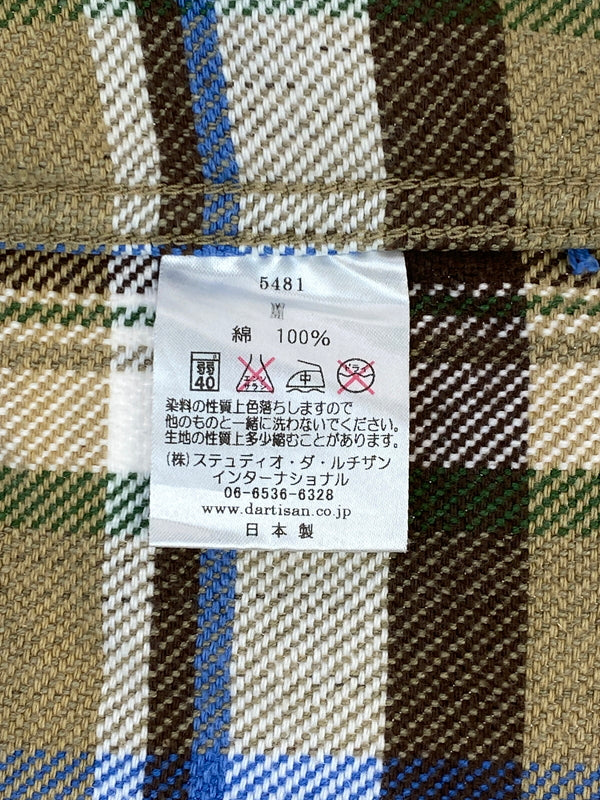 【現状渡し品】【メンズ】 STUDIO D'ARTISAN ステュディオ・ダ・ルチザン ヘビーネルシャツ 長袖 チェック シャツ 145-261023-hu-33-min サイズ：M カラー：ベージュ系（チェック柄） 万代Net店