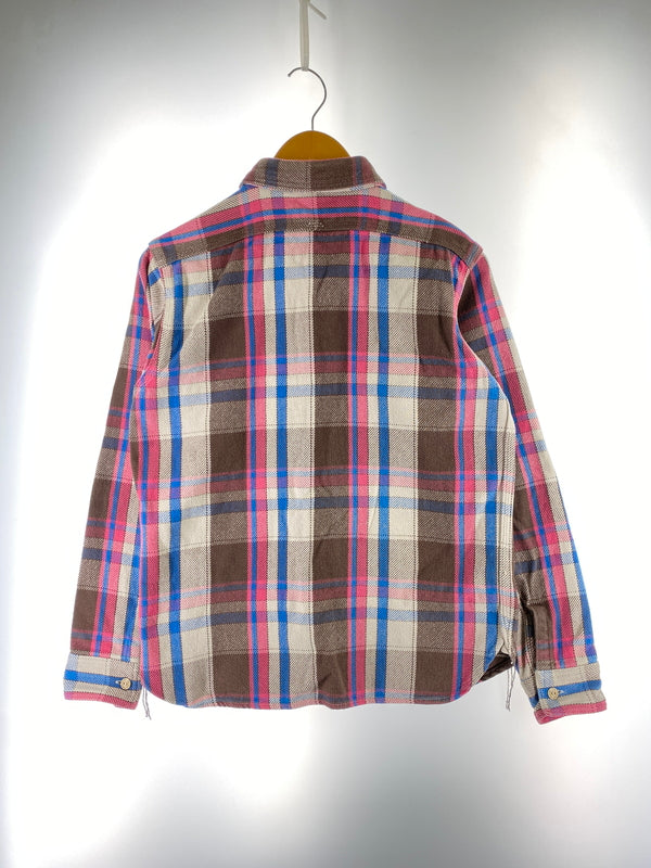 【中古品】【メンズ】 PHERROW'S フェローズ ヘビーネルシャツ 長袖 チェック シャツ 145-261023-hu-34-min サイズ：38 カラー：ブラウン/ブルー/ピンク（チェック柄） 万代Net店
