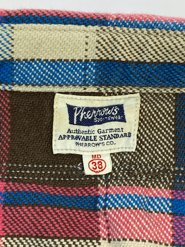 【中古品】【メンズ】 PHERROW'S フェローズ ヘビーネルシャツ 長袖 チェック シャツ 145-261023-hu-34-min サイズ：38 カラー：ブラウン/ブルー/ピンク（チェック柄） 万代Net店