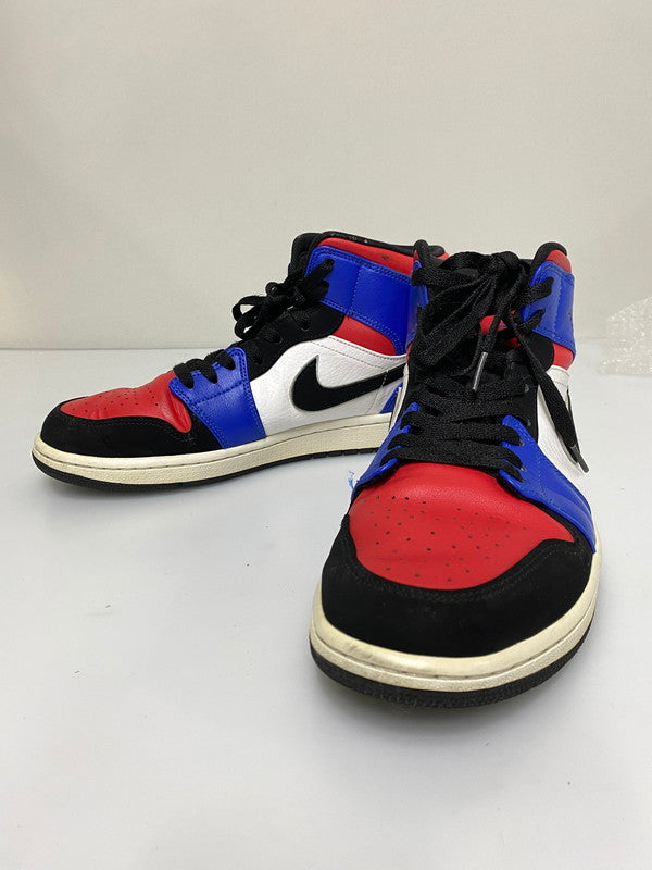 【中古品】【メンズ】 NIKE ナイキ AIR JORDAN 1 MID 554724-124 エアジョーダン1 ミッド トップ3 スニーカー メンズ 靴 シューズ 160-261022-em-27-min サイズ：28.5cm カラー： ホワイト / ハイパーロイヤル / ユニバーシティレッド / ブラック 万代Net店