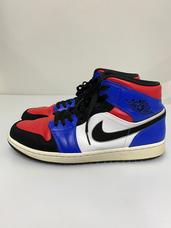 【中古品】【メンズ】 NIKE ナイキ AIR JORDAN 1 MID 554724-124 エアジョーダン1 ミッド トップ3 スニーカー メンズ 靴 シューズ 160-261022-em-27-min サイズ：28.5cm カラー： ホワイト / ハイパーロイヤル / ユニバーシティレッド / ブラック 万代Net店