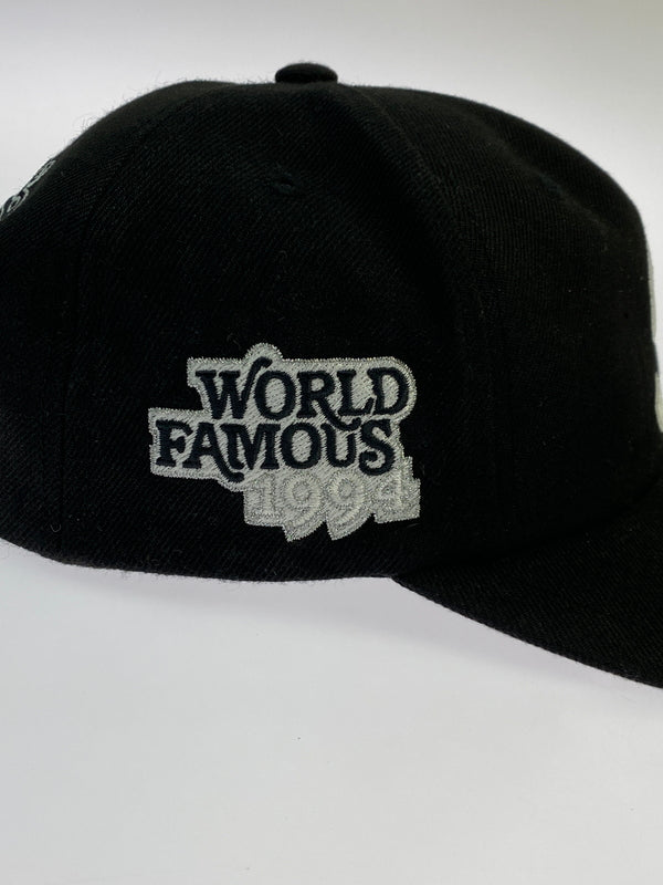 【中古品】【メンズ】 SUPREME シュプリーム WORLD FAMOUS 1994 CAP ワールドフェイマス 1994 キャップ 帽子 刺繍 ワッペン 185-261030-em-16-min カラー：ブラック 万代Net店