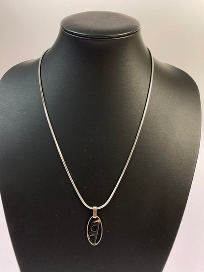 【中古品】【メンズ】 DIESEL ディーゼル D LOGO NECKLACE ロゴ ネックレス アクセサリー 193-261027-jt-07-min カラー：シルバー 万代Net店