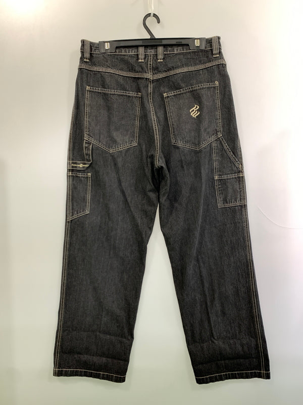 【中古品】【メンズ】 ROCAWEAR ロカウェア DENIM PAINTER PANT デニム ペインターパンツ デニムパンツ 157-261027-jt-24-min サイズ：36×34 カラー：ブラック 万代Net店