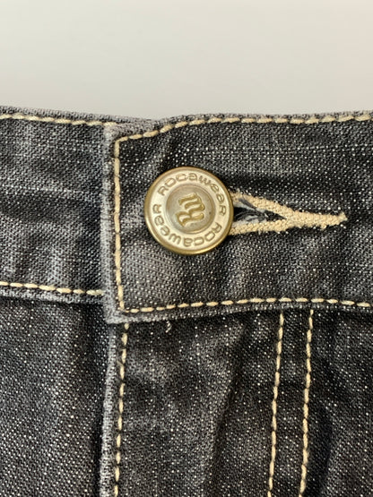 【中古品】【メンズ】 ROCAWEAR ロカウェア DENIM PAINTER PANT デニム ペインターパンツ デニムパンツ 157-261027-jt-24-min サイズ：36×34 カラー：ブラック 万代Net店