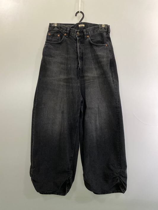 【中古品】【メンズ】 REFOMED リフォメッド × EDWIN エドウィン FRESH MAN DENIM WIDE PANTS K80262 フレッシュ マン デニム ワイド パンツ メンズ ボトムス ジーンズ ジーパン 151-261022-em-34-min サイズ：1 カラー：インディゴブラック 万代Net店