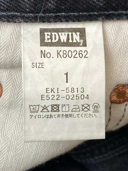 【中古品】【メンズ】 REFOMED リフォメッド × EDWIN エドウィン FRESH MAN DENIM WIDE PANTS K80262 フレッシュ マン デニム ワイド パンツ メンズ ボトムス ジーンズ ジーパン 151-261022-em-34-min サイズ：1 カラー：インディゴブラック 万代Net店