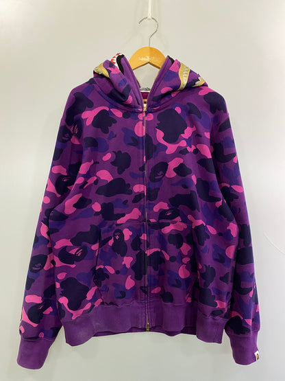 【中古品】【メンズ】 A BATHING APE アベイシングエイプ SHARK HOODIE OZXSWM115001M シャーク フーディ メンズ フルジップ パーカー スウェット 142-261022-em-41-min サイズ：XL カラー：パープル系 万代Net店